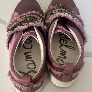 Delman Mauve Satin Sneakers